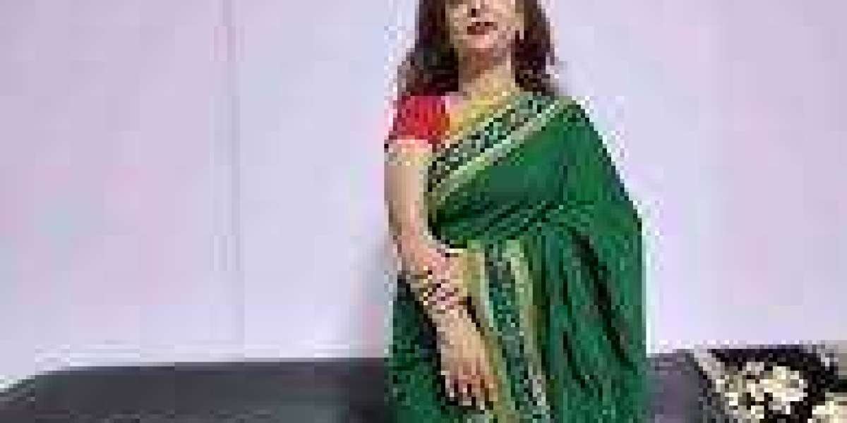 Buy printed green cotton blend Sambalpuri saree online